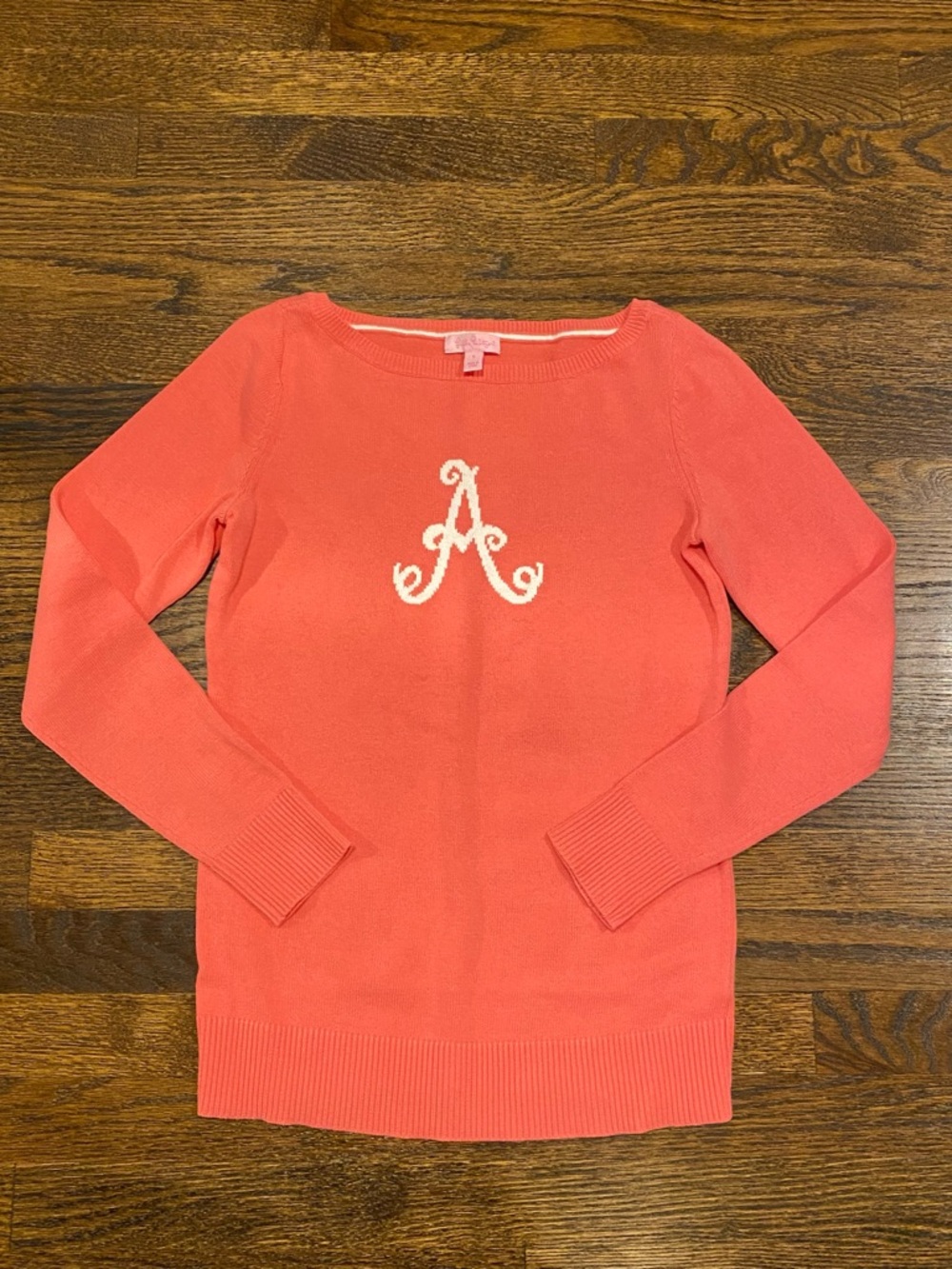 Lilly Pulitzer Coral “A” sweater - Size Small